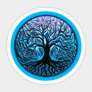 Tree of Life Circle 2 Blue Sticker